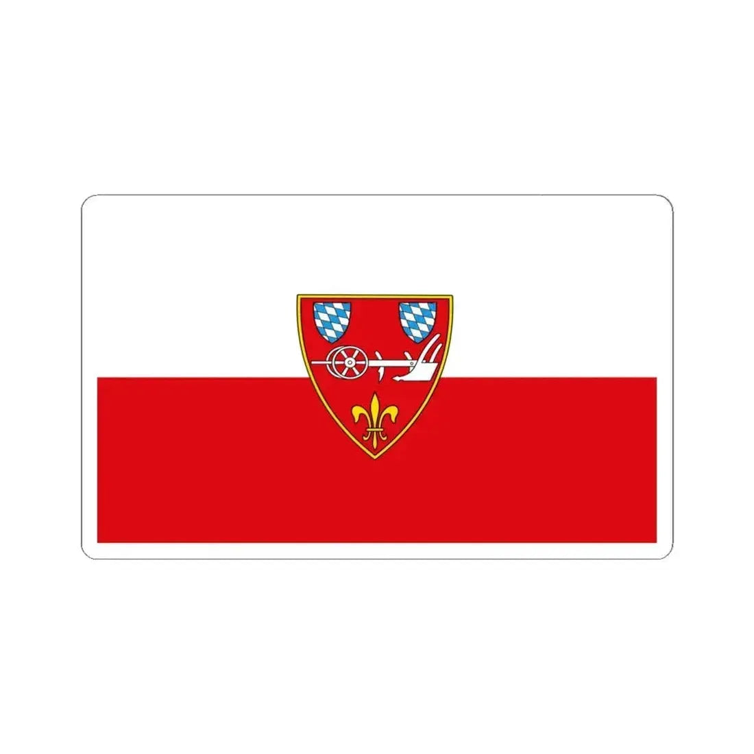 Flag of Straubing Germany - STICKER Vinyl Kiss-Cut Decal 6 Inch White - The Sticker Space