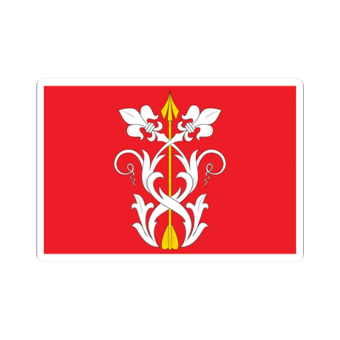 Flag of Strelkovskoe Moscow oblast (Russia) (Coat of Arms) STICKER Vinyl Kiss-Cut Decal 2 Inch White - The Sticker Space