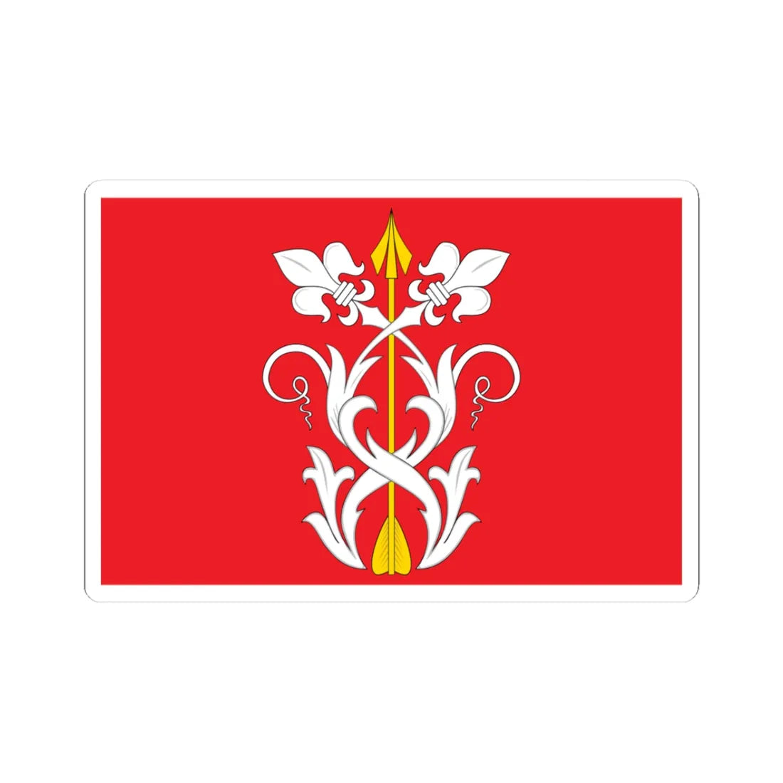 Flag of Strelkovskoe Moscow oblast (Russia) (Coat of Arms) STICKER Vinyl Kiss-Cut Decal 3 Inch White - The Sticker Space