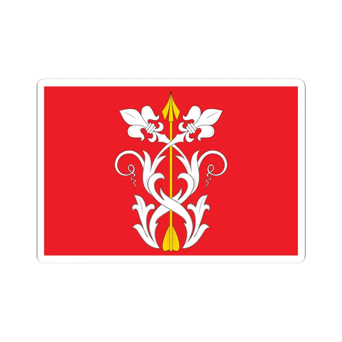 Flag of Strelkovskoe Moscow oblast (Russia) (Coat of Arms) STICKER Vinyl Kiss-Cut Decal 4 Inch White - The Sticker Space
