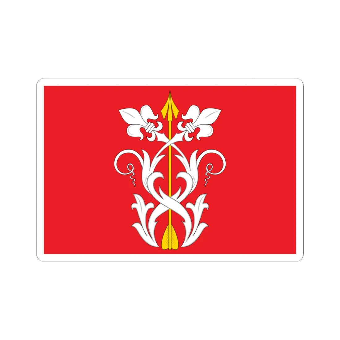Flag of Strelkovskoe Moscow oblast (Russia) (Coat of Arms) STICKER Vinyl Kiss-Cut Decal 6 Inch White - The Sticker Space