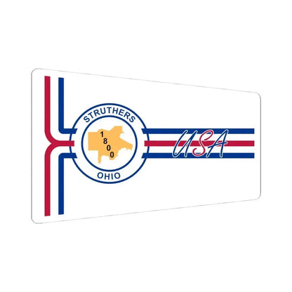 Flag of Struthers Ohio 1994-2019 (United States) STICKER Vinyl Kiss-Cut Decal 4 Inch White - The Sticker Space
