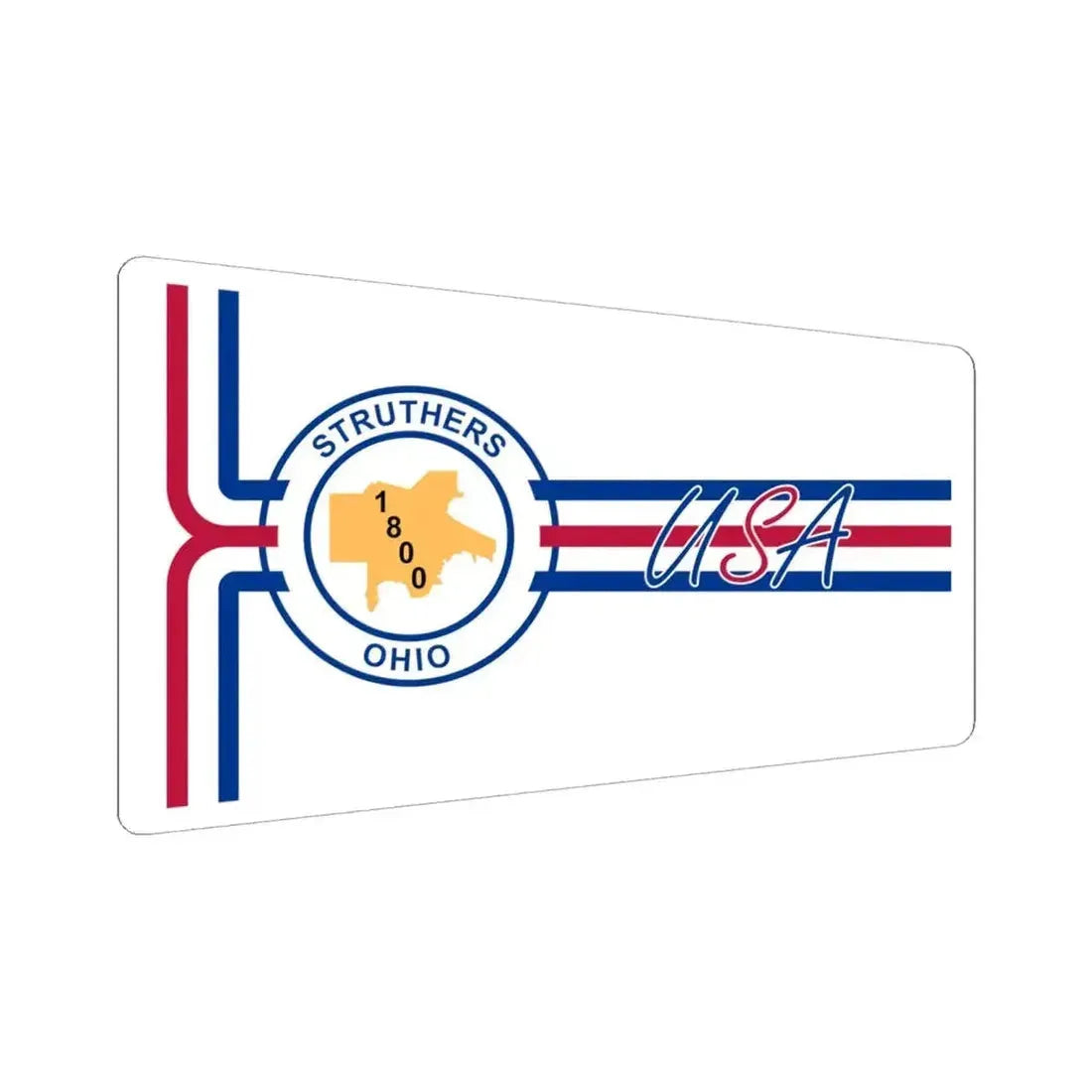 Flag of Struthers Ohio 1994-2019 (United States) STICKER Vinyl Kiss-Cut Decal 6 Inch White - The Sticker Space