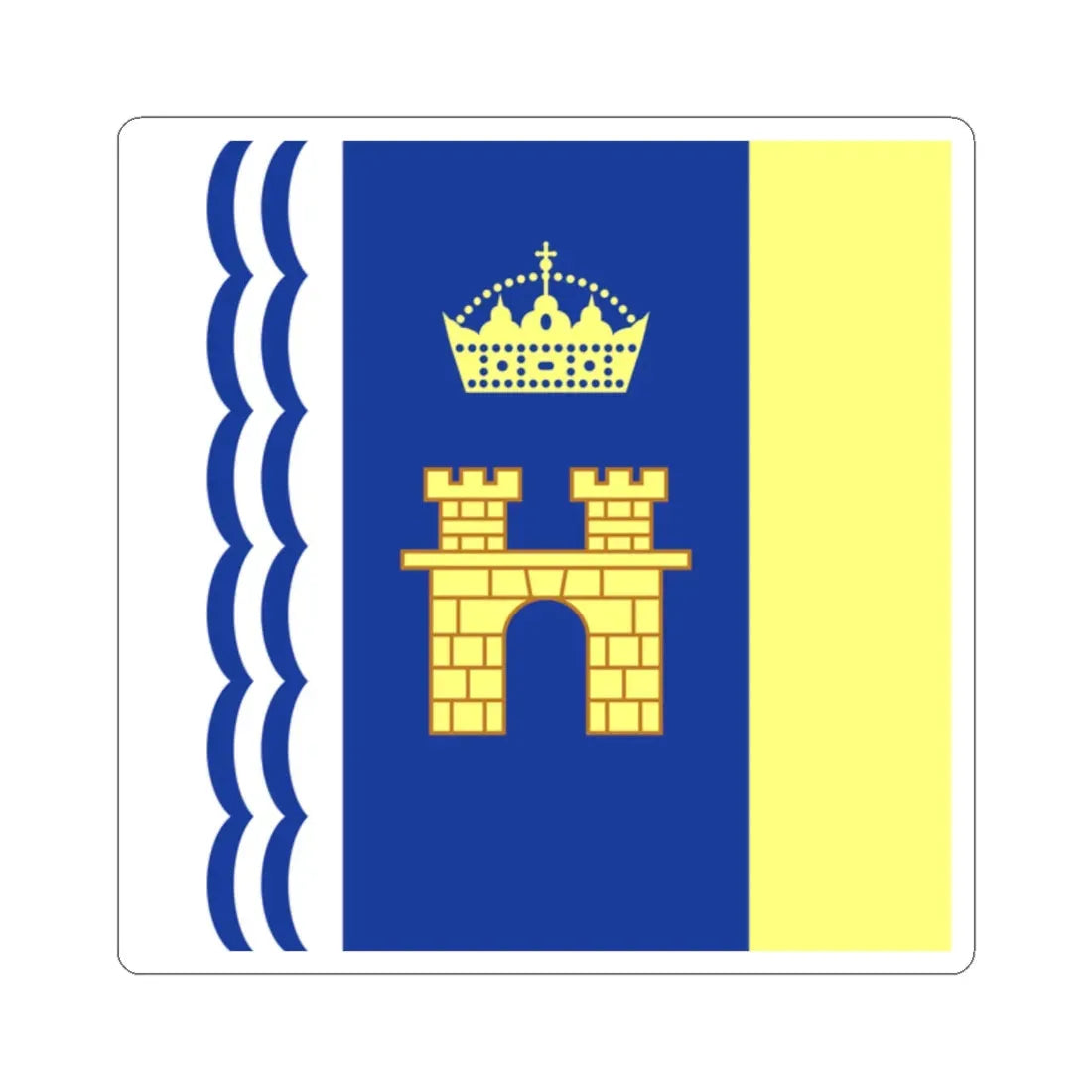 Flag of Stryi (Ukraine) STICKER Vinyl Kiss-Cut Decal 2 Inch White - The Sticker Space