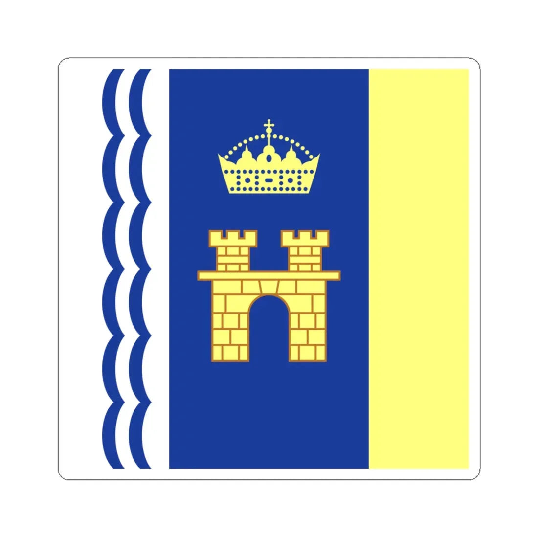 Flag of Stryi (Ukraine) STICKER Vinyl Kiss-Cut Decal 3 Inch White - The Sticker Space