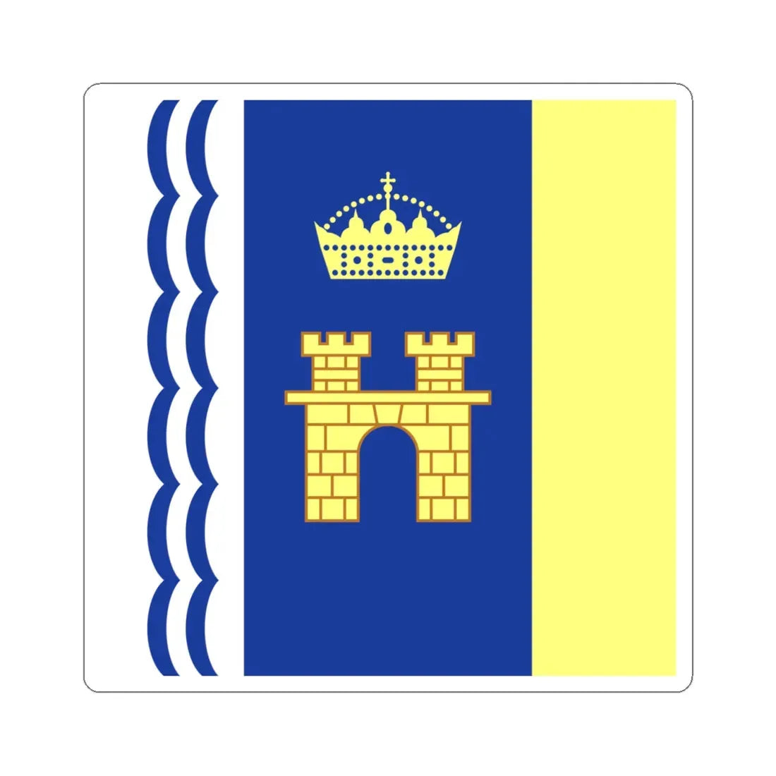 Flag of Stryi (Ukraine) STICKER Vinyl Kiss-Cut Decal 4 Inch White - The Sticker Space