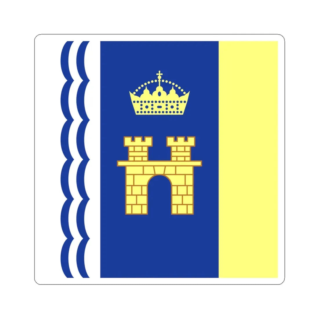 Flag of Stryi (Ukraine) STICKER Vinyl Kiss-Cut Decal 6 Inch White - The Sticker Space