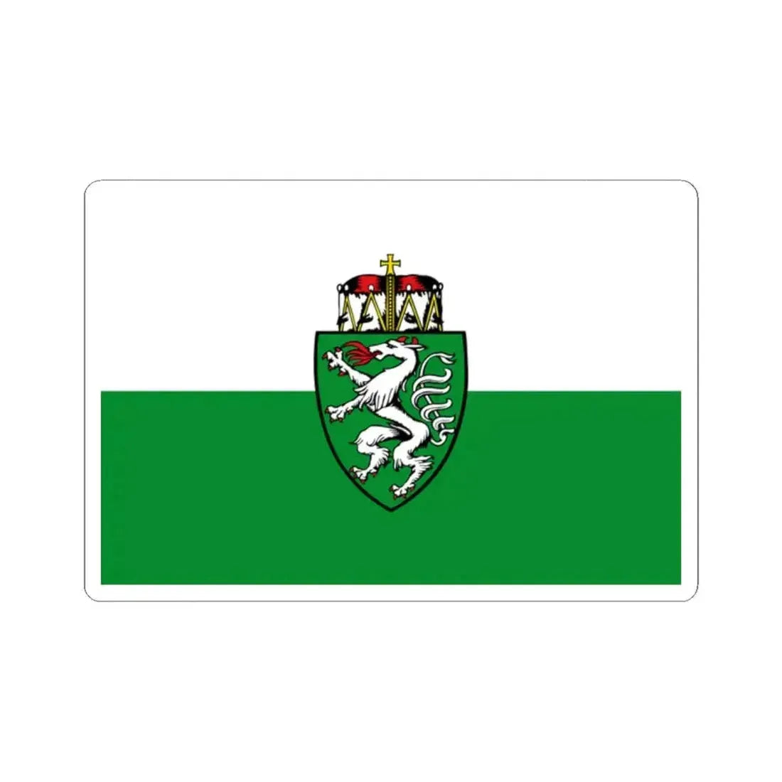 Flag of Styria state (Austria) STICKER Vinyl Kiss-Cut Decal 2 Inch White - The Sticker Space