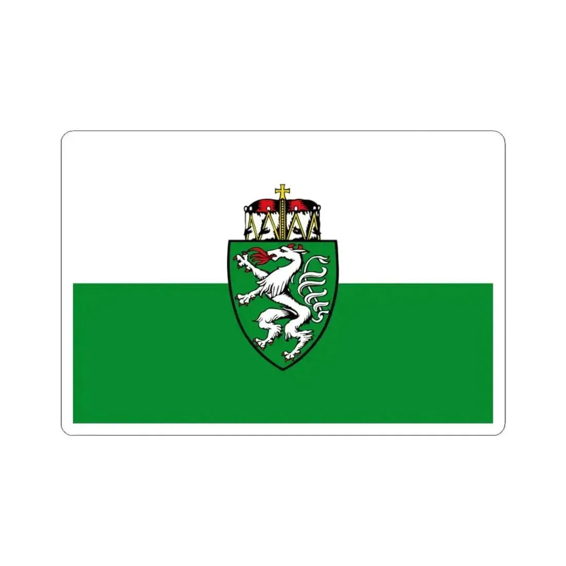 Flag of Styria state (Austria) STICKER Vinyl Kiss-Cut Decal 3 Inch White - The Sticker Space