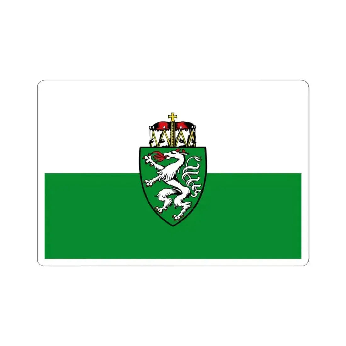 Flag of Styria state (Austria) STICKER Vinyl Kiss-Cut Decal 4 Inch White - The Sticker Space