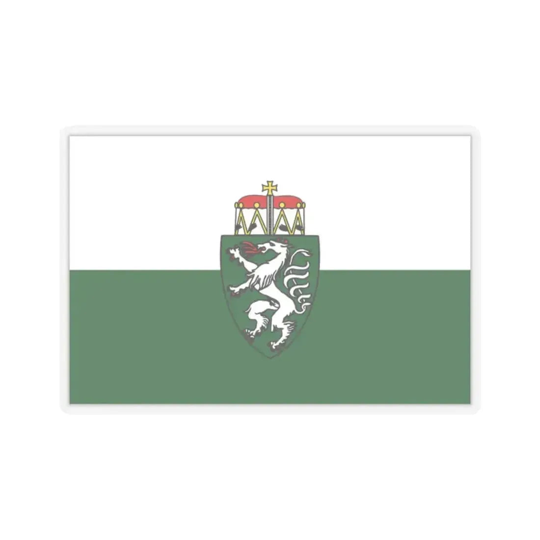 Flag of Styria Steiermark Austria - STICKER Vinyl Kiss-Cut Decal 2 Inch Transparent - The Sticker Space