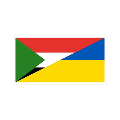 Flag of Sudan and Ukraine (Sudan) STICKER Vinyl Kiss-Cut Decal 3 Inch White - The Sticker Space