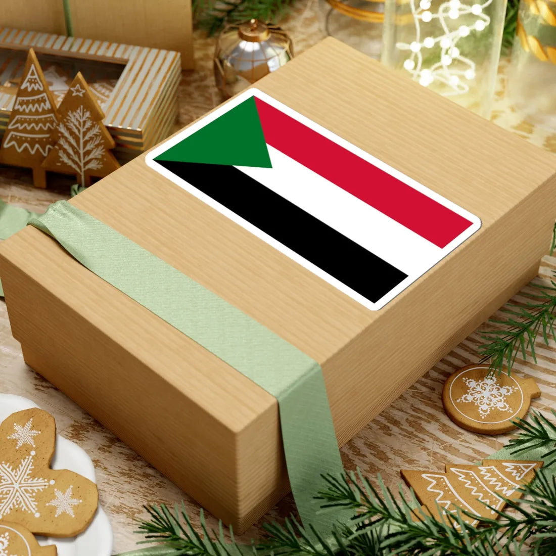 Flag of Sudan (Sudan) STICKER Vinyl Kiss-Cut Decal - The Sticker Space