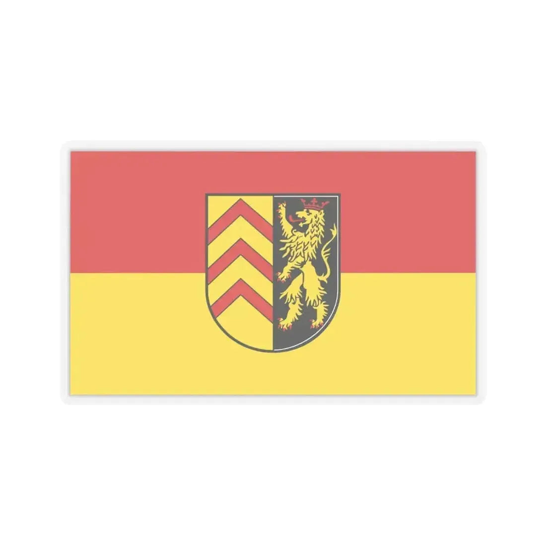Flag of Suedwestpfalz Germany - STICKER Vinyl Kiss-Cut Decal 6 Inch Transparent - The Sticker Space