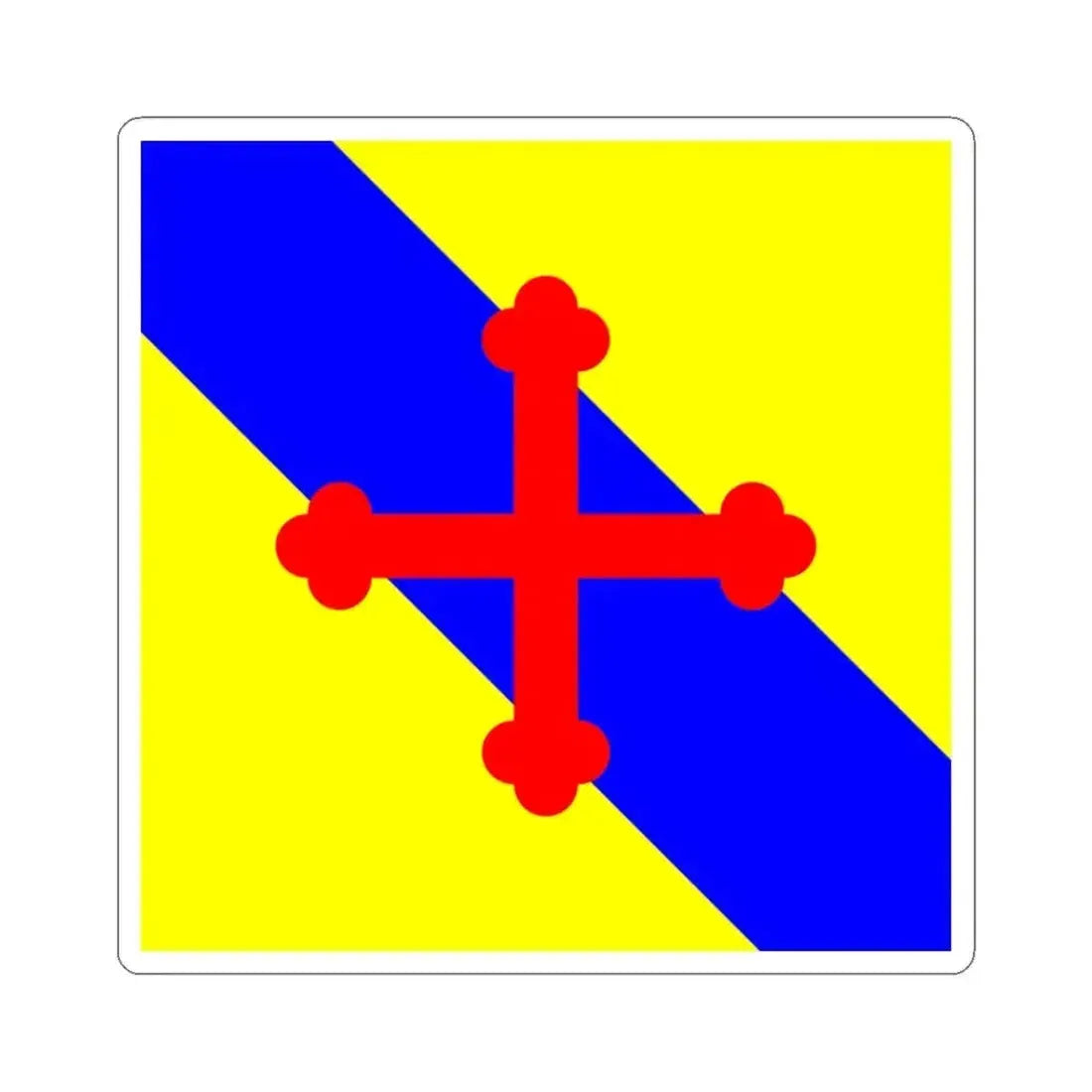 Flag of Sullens Switzerland - STICKER Vinyl Kiss-Cut Decal 3 Inch White - The Sticker Space