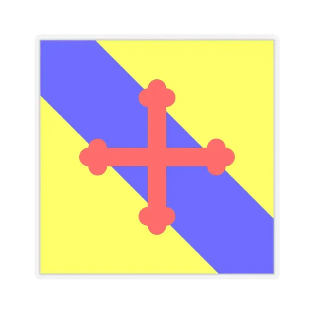 Flag of Sullens Switzerland - STICKER Vinyl Kiss-Cut Decal 4 Inch Transparent - The Sticker Space