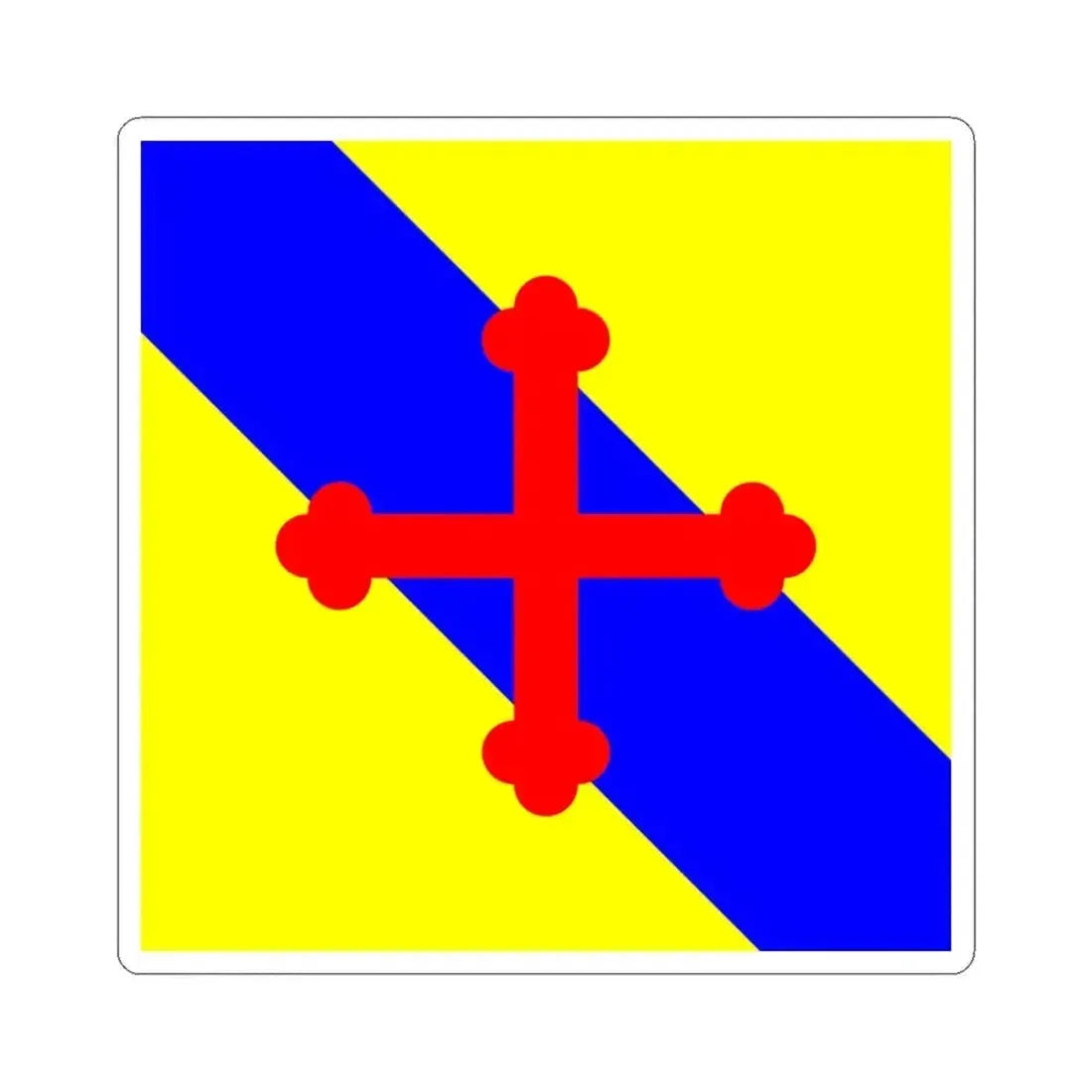 Flag of Sullens Switzerland - STICKER Vinyl Kiss-Cut Decal 4 Inch White - The Sticker Space