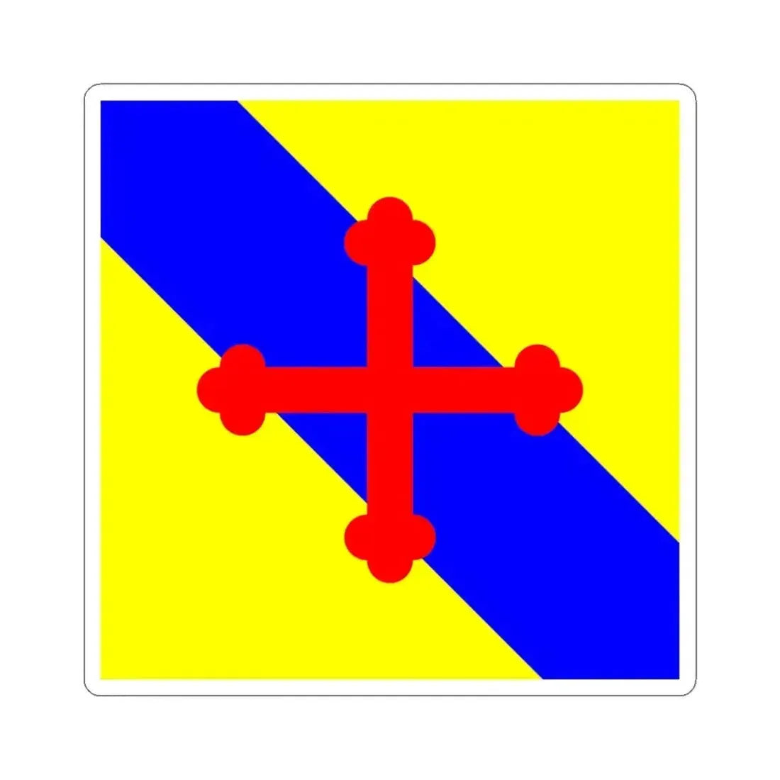 Flag of Sullens Switzerland - STICKER Vinyl Kiss-Cut Decal 6 Inch White - The Sticker Space