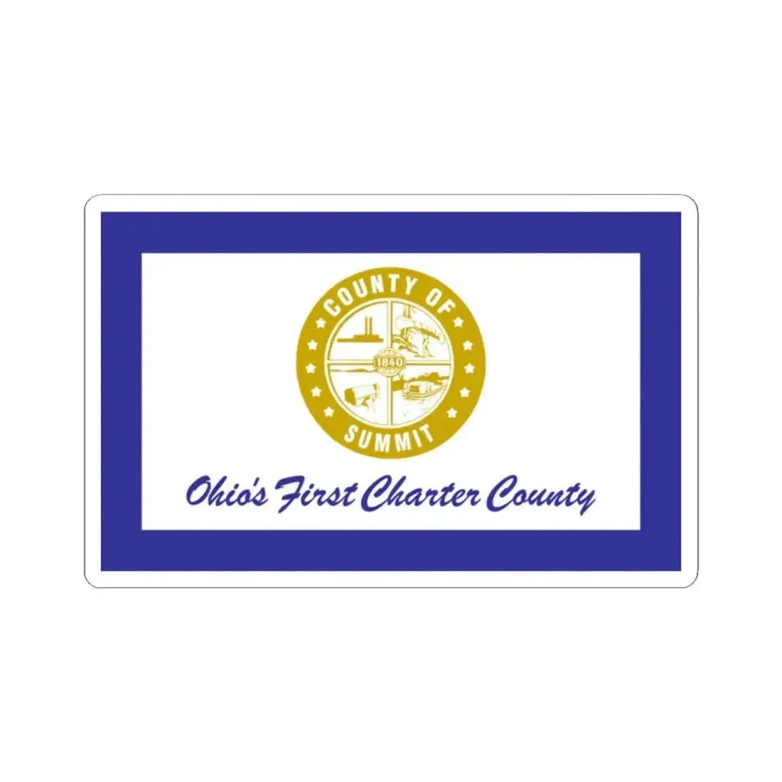 Flag of Summit County Ohio (United States) STICKER Vinyl Kiss-Cut Decal 2 Inch White - The Sticker Space