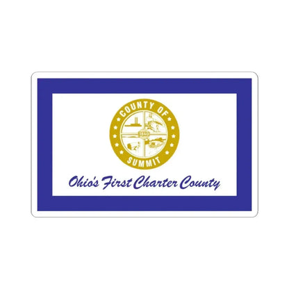 Flag of Summit County Ohio (United States) STICKER Vinyl Kiss-Cut Decal 2 Inch White - The Sticker Space