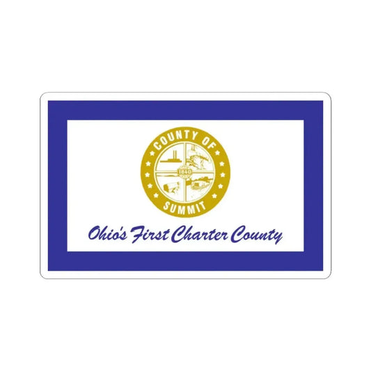 Flag of Summit County Ohio (United States) STICKER Vinyl Kiss-Cut Decal 2 Inch White - The Sticker Space