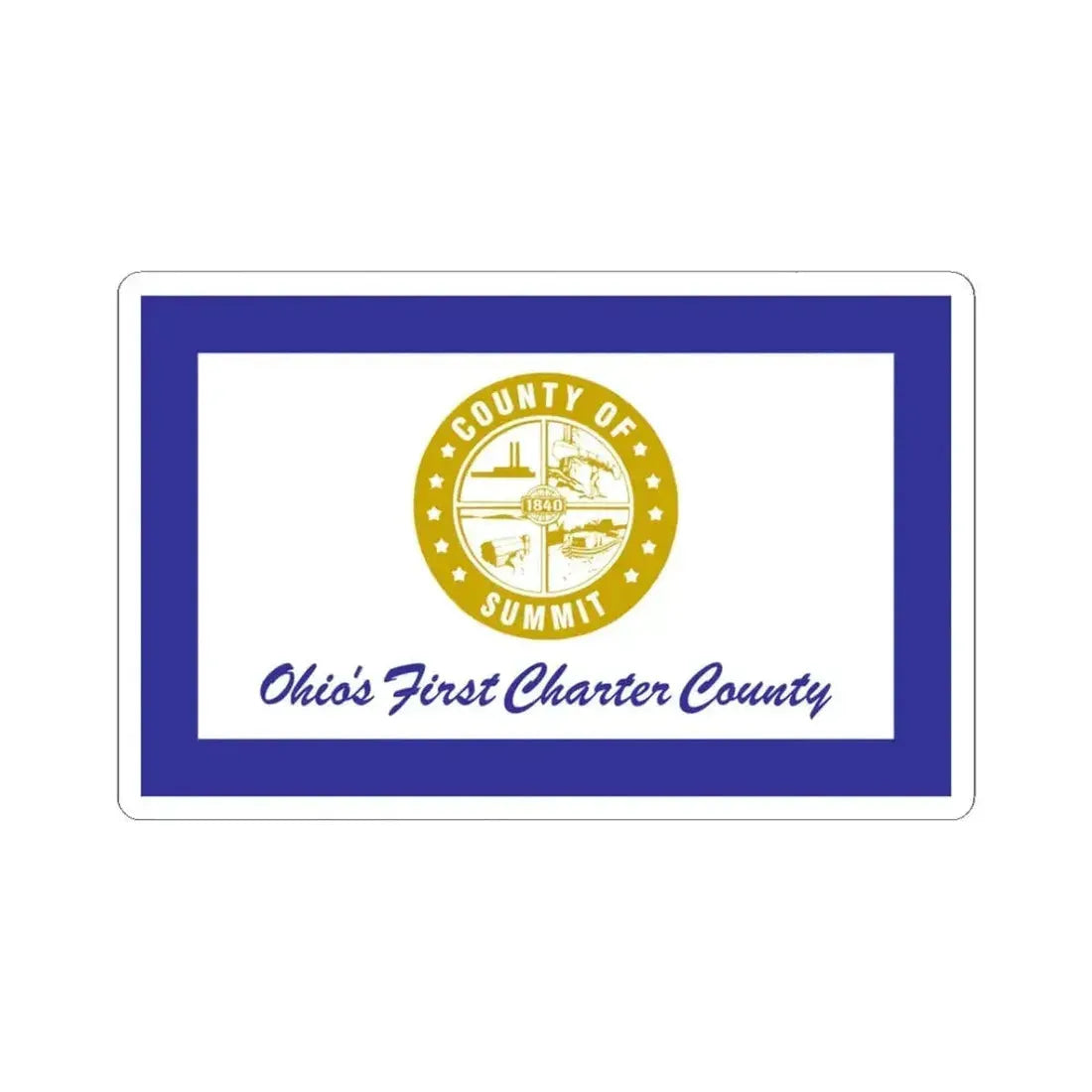Flag of Summit County Ohio (United States) STICKER Vinyl Kiss-Cut Decal 3 Inch White - The Sticker Space