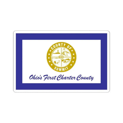 Flag of Summit County Ohio (United States) STICKER Vinyl Kiss-Cut Decal 3 Inch White - The Sticker Space