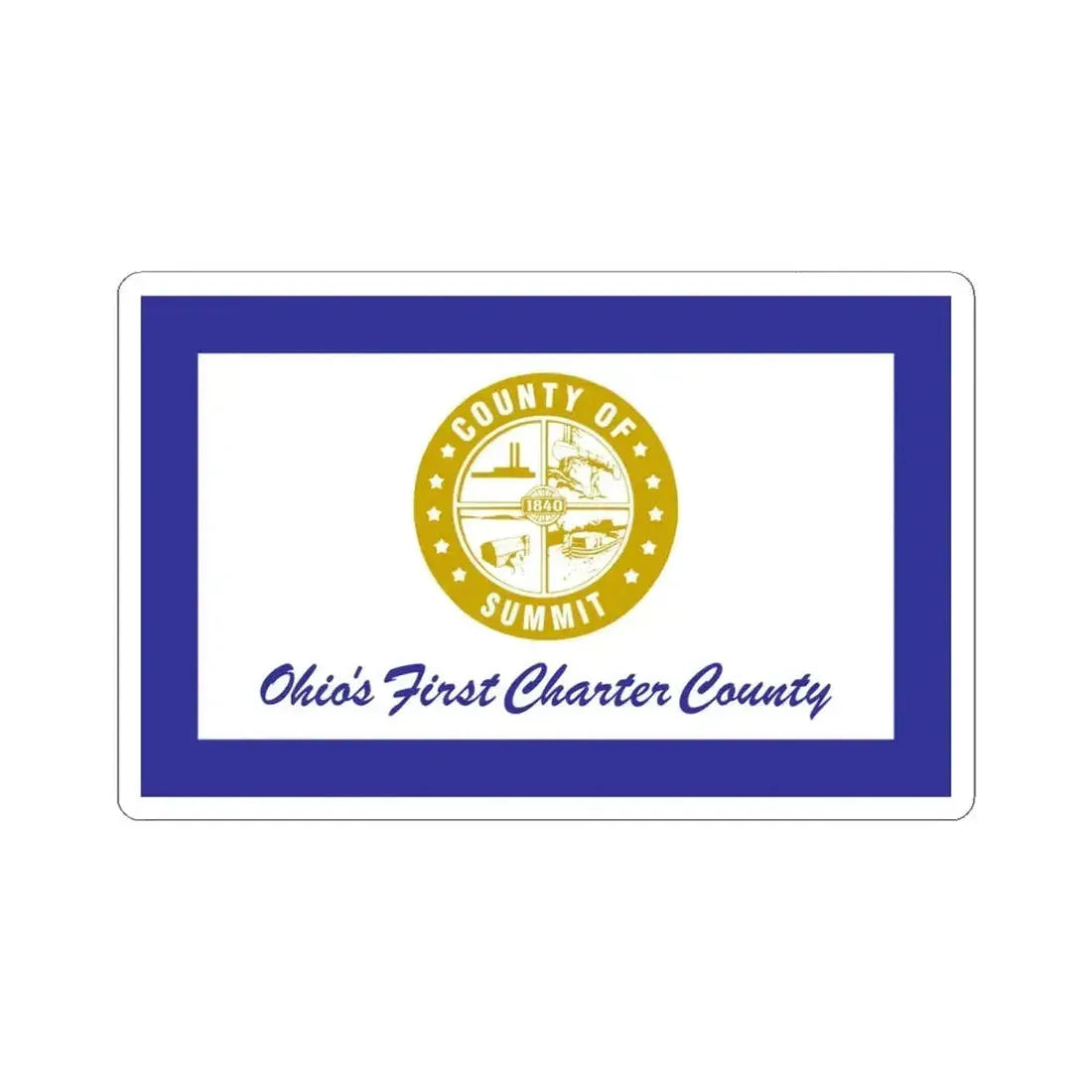 Flag of Summit County Ohio (United States) STICKER Vinyl Kiss-Cut Decal 4 Inch White - The Sticker Space