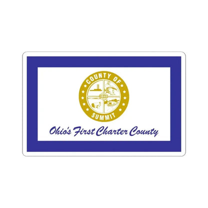 Flag of Summit County Ohio (United States) STICKER Vinyl Kiss-Cut Decal 4 Inch White - The Sticker Space