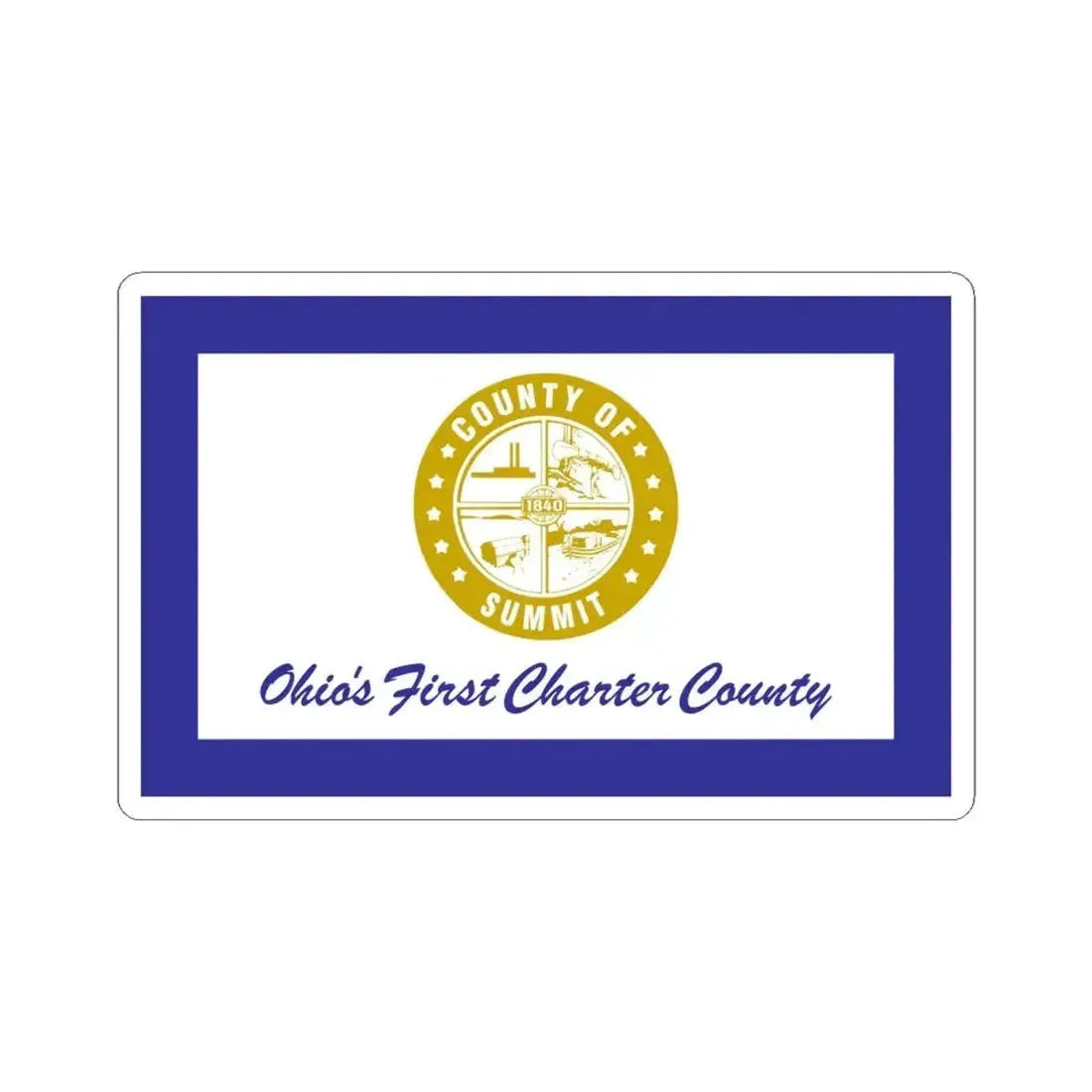 Flag of Summit County Ohio (United States) STICKER Vinyl Kiss-Cut Decal 6 Inch White - The Sticker Space