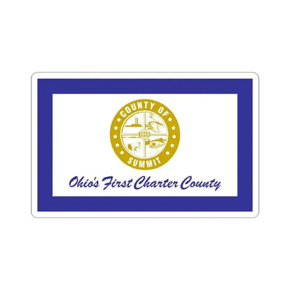 Flag of Summit County Ohio (United States) STICKER Vinyl Kiss-Cut Decal 6 Inch White - The Sticker Space