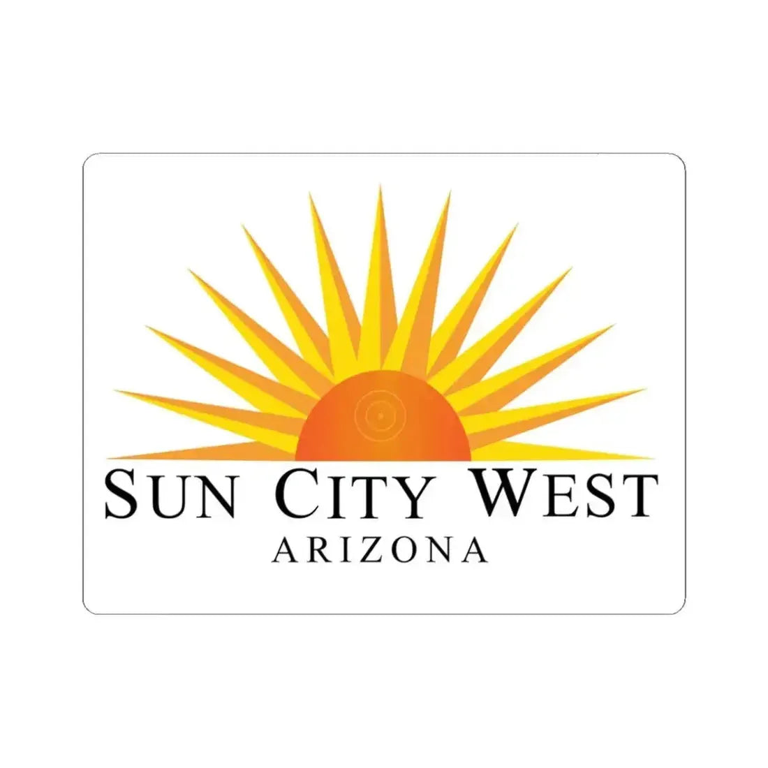 Flag of Sun City West Arizona (United States) STICKER Vinyl Kiss-Cut Decal 3 Inch White - The Sticker Space