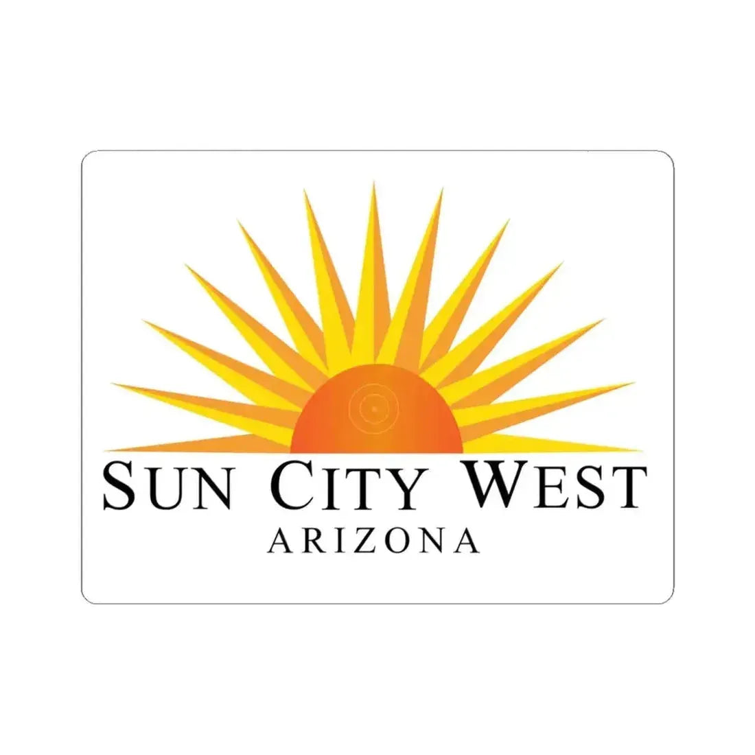 Flag of Sun City West Arizona (United States) STICKER Vinyl Kiss-Cut Decal 4 Inch White - The Sticker Space