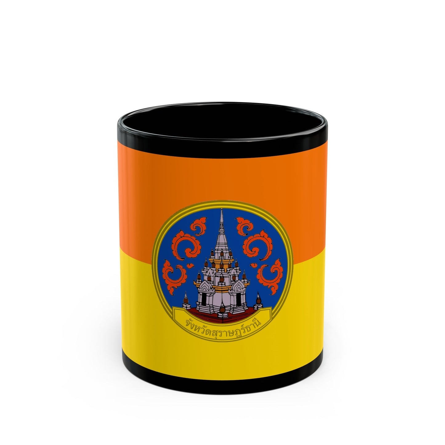 Flag of Surat Thani Province Thailand - Black Coffee Mug-11oz-The Sticker Space