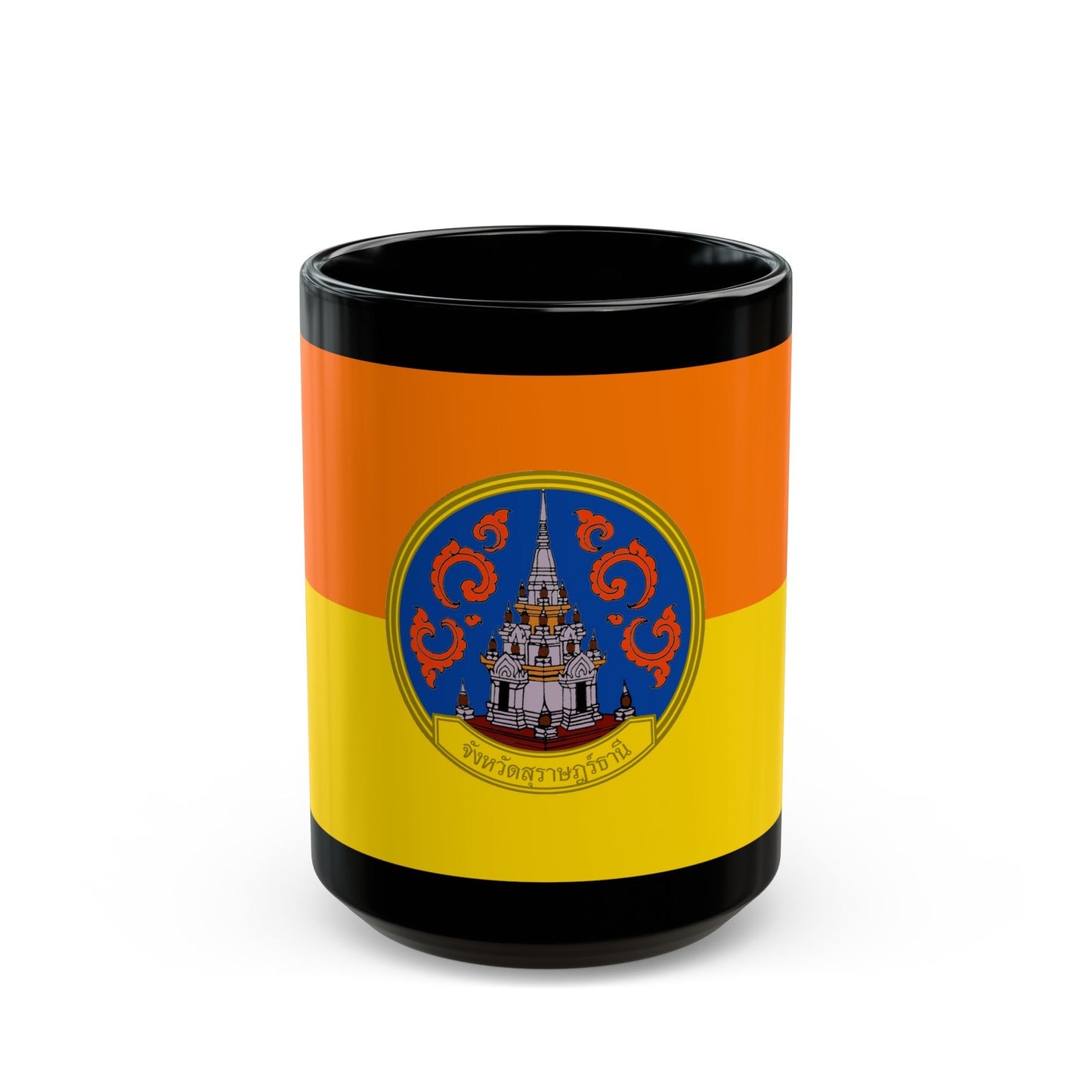 Flag of Surat Thani Province Thailand - Black Coffee Mug-15oz-The Sticker Space