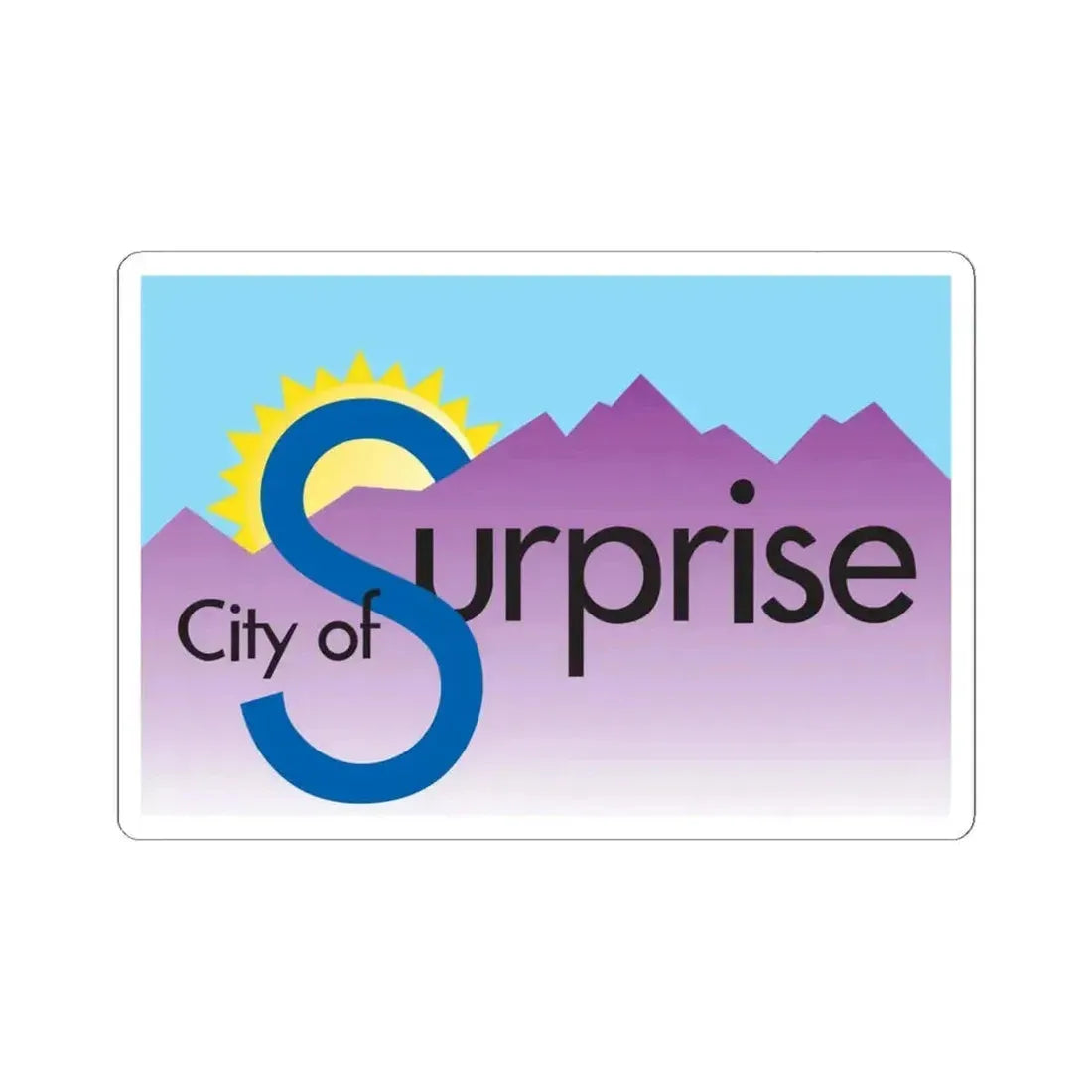 Flag of Surprise Arizona 2001-2014 (United States) STICKER Vinyl Kiss-Cut Decal 6 Inch White - The Sticker Space