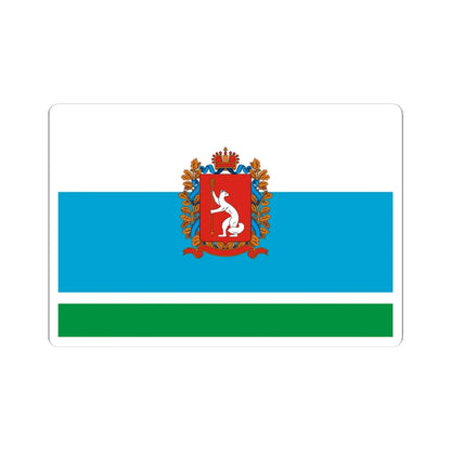Flag of Sverdlovsk Oblast 1997 Coat of Arms (Russia) STICKER Vinyl Kiss-Cut Decal 4 Inch White - The Sticker Space
