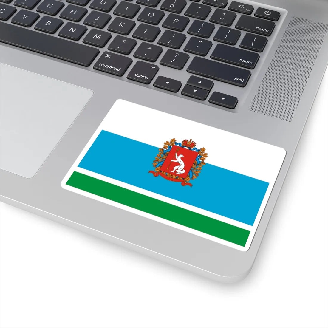 Flag of Sverdlovsk Oblast 1997 Coat of Arms (Russia) STICKER Vinyl Kiss-Cut Decal - The Sticker Space