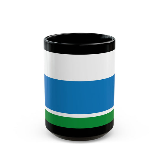 Flag of Sverdlovsk Oblast Russia - Black Coffee Mug-15oz-The Sticker Space