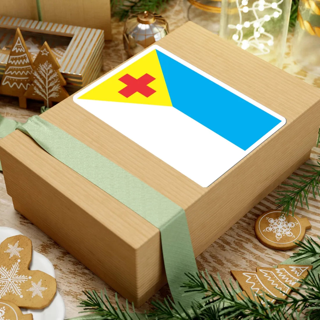 Flag of Svitlovodskyj raion (Ukraine) STICKER Vinyl Kiss-Cut Decal - The Sticker Space