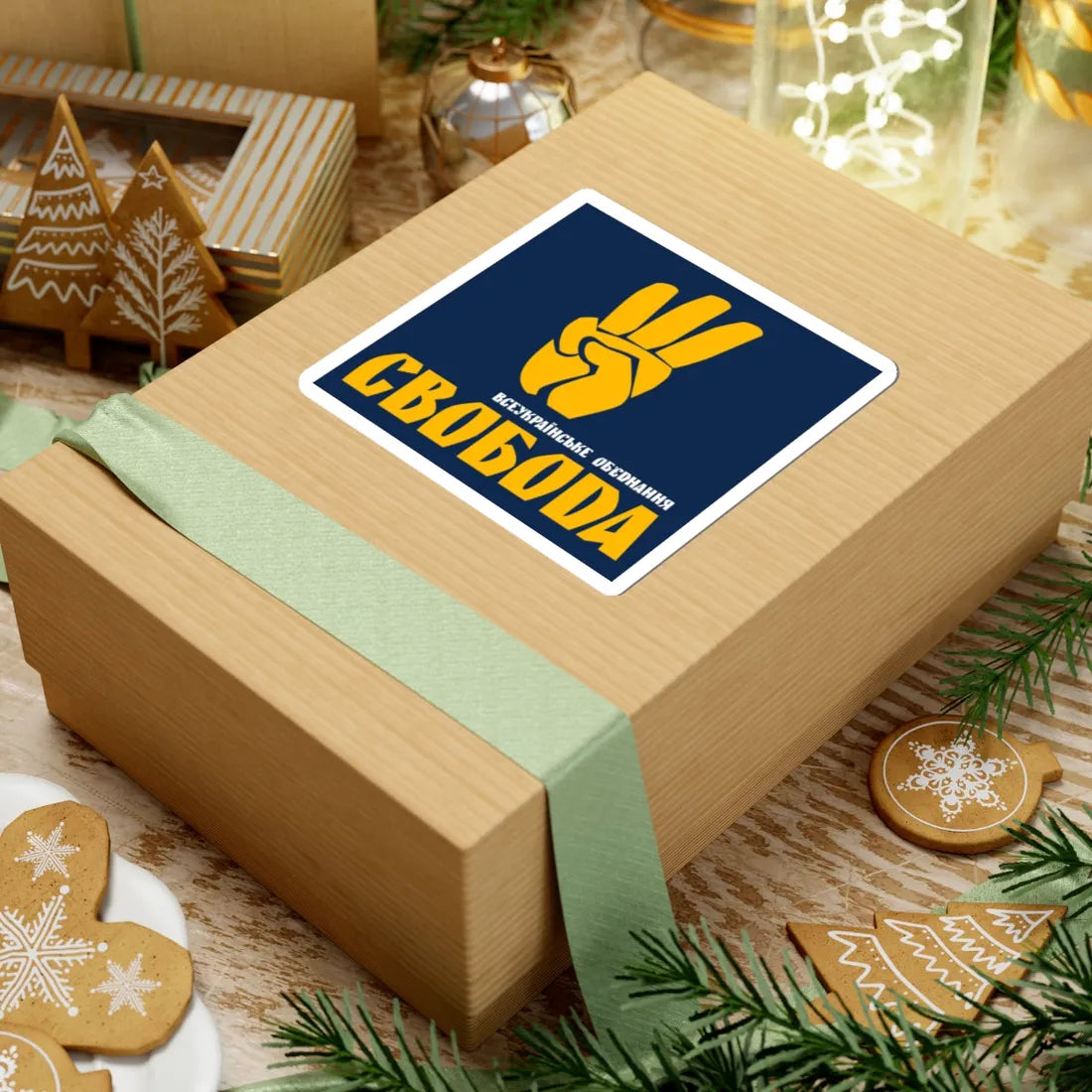 Flag of Svoboda (Ukraine) STICKER Vinyl Kiss-Cut Decal - The Sticker Space