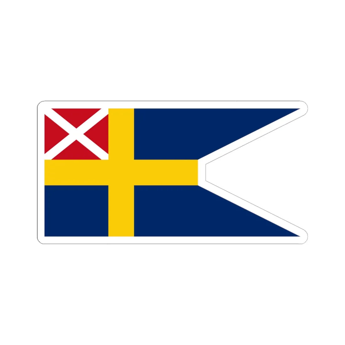 Flag of Sweden 1818-1844 alternative (Estonia) STICKER Vinyl Kiss-Cut Decal 6 Inch White - The Sticker Space