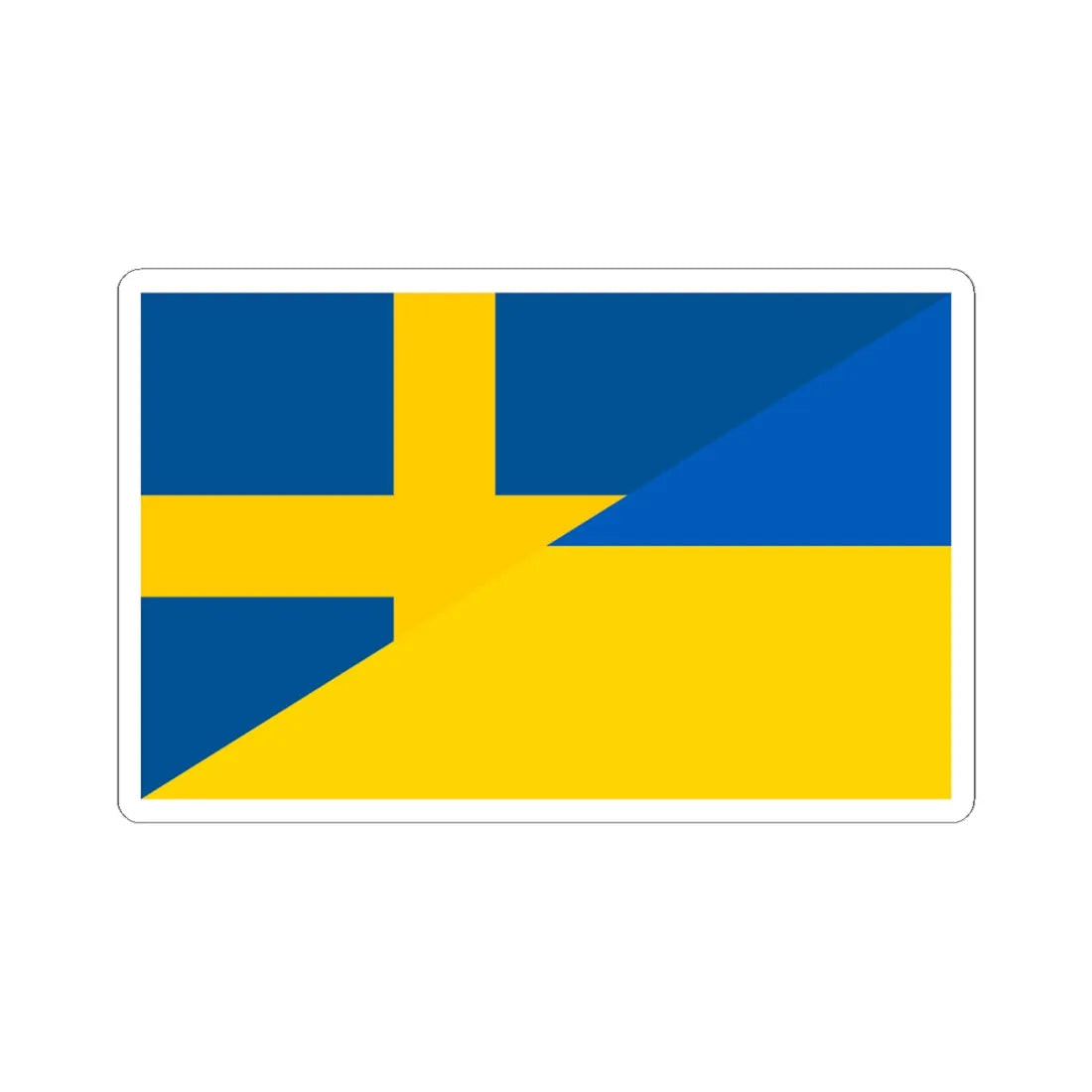 Flag of Sweden and Ukraine (Sweden) STICKER Vinyl Kiss-Cut Decal 6 Inch White - The Sticker Space