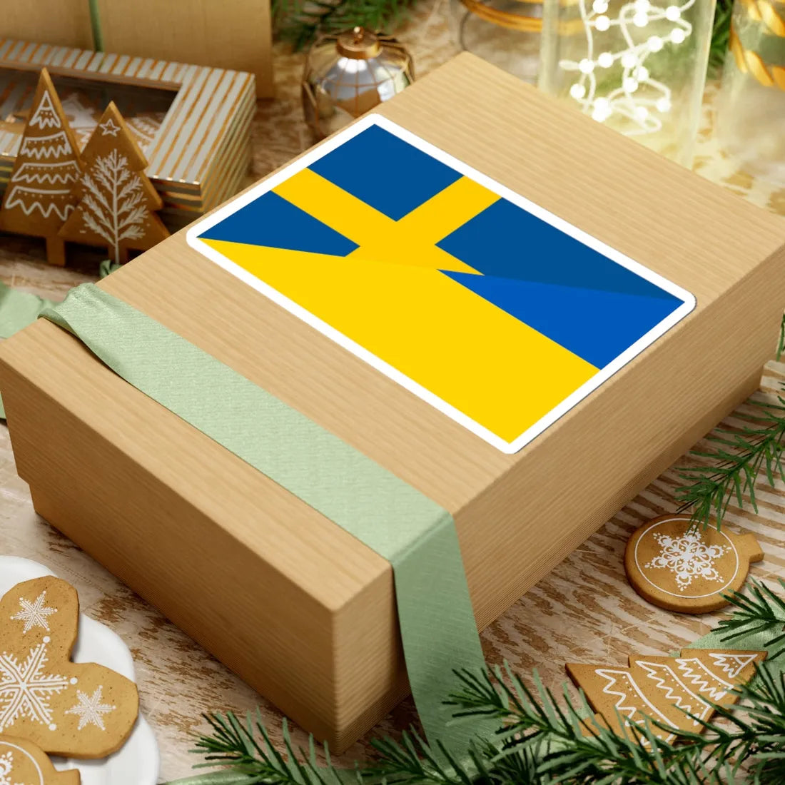 Flag of Sweden and Ukraine (Sweden) STICKER Vinyl Kiss-Cut Decal - The Sticker Space