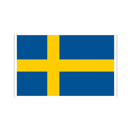 Flag of Sweden (Sweden) STICKER Vinyl Kiss-Cut Decal 2 Inch White - The Sticker Space