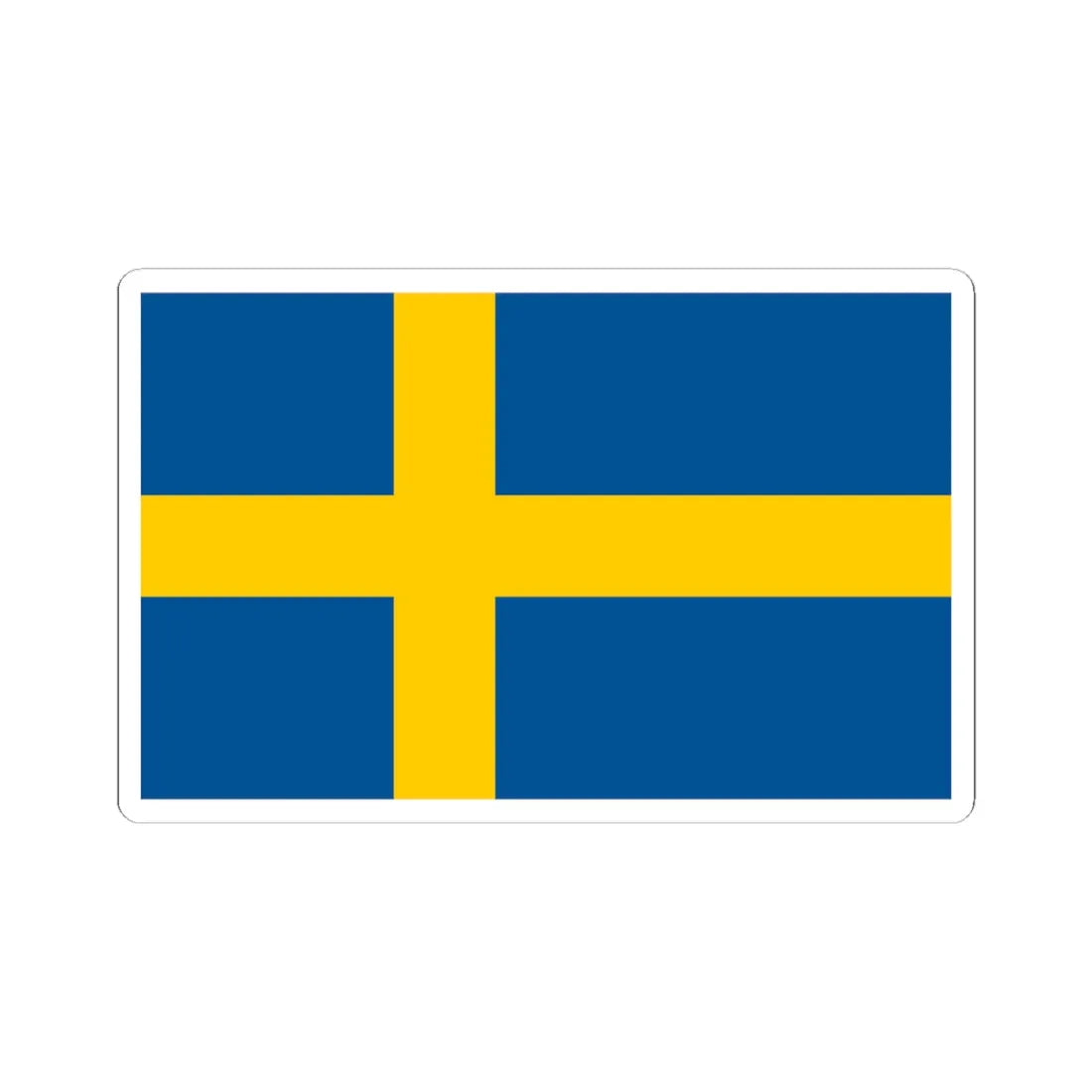 Flag of Sweden (Sweden) STICKER Vinyl Kiss-Cut Decal 3 Inch White - The Sticker Space