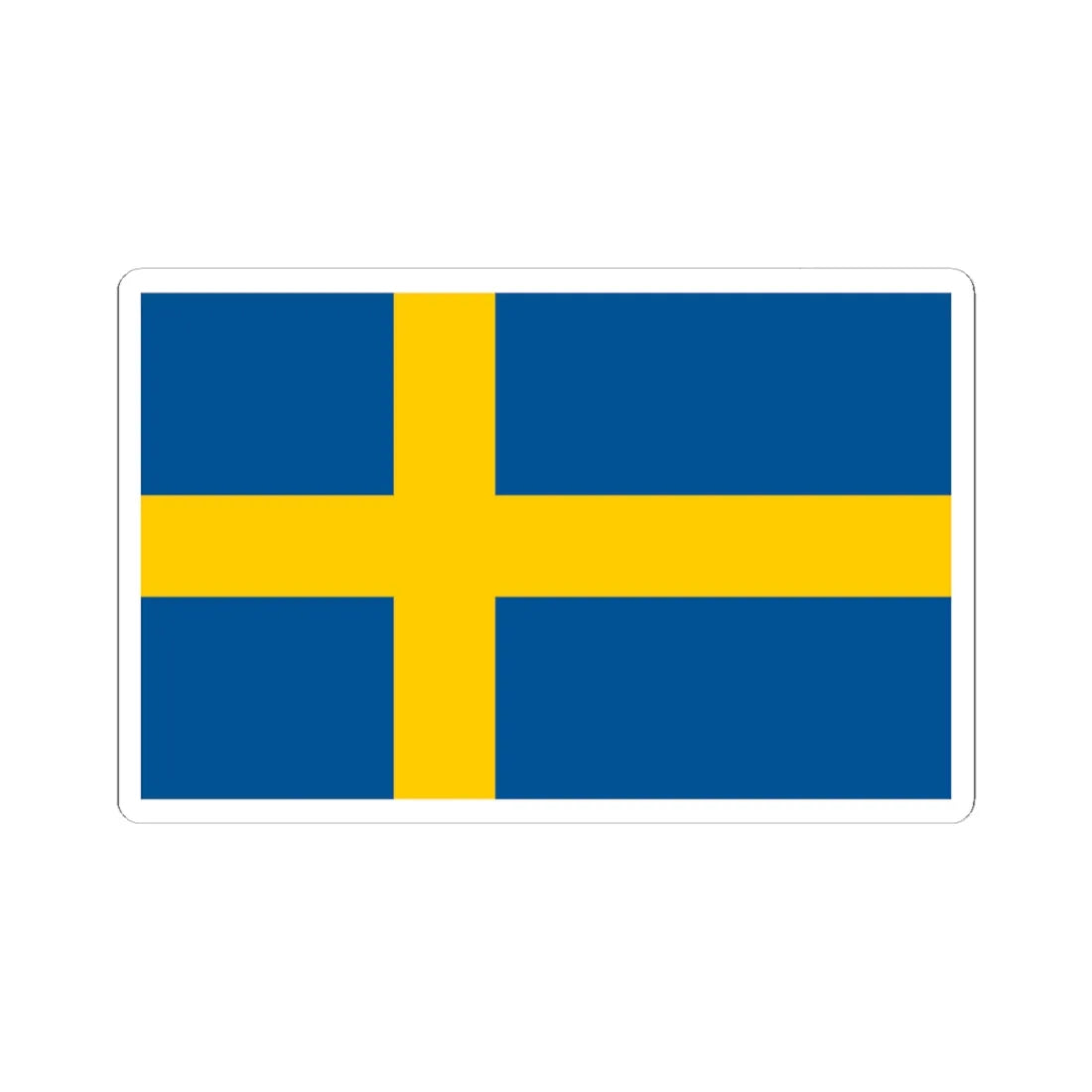 Flag of Sweden (Sweden) STICKER Vinyl Kiss-Cut Decal 4 Inch White - The Sticker Space