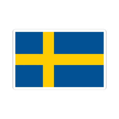 Flag of Sweden (Sweden) STICKER Vinyl Kiss-Cut Decal 4 Inch White - The Sticker Space