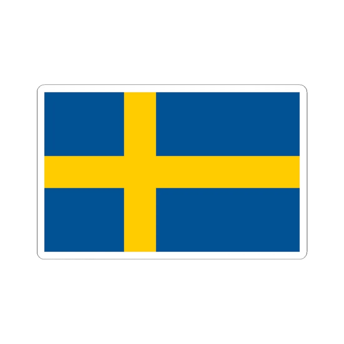 Flag of Sweden (Sweden) STICKER Vinyl Kiss-Cut Decal 6 Inch White - The Sticker Space
