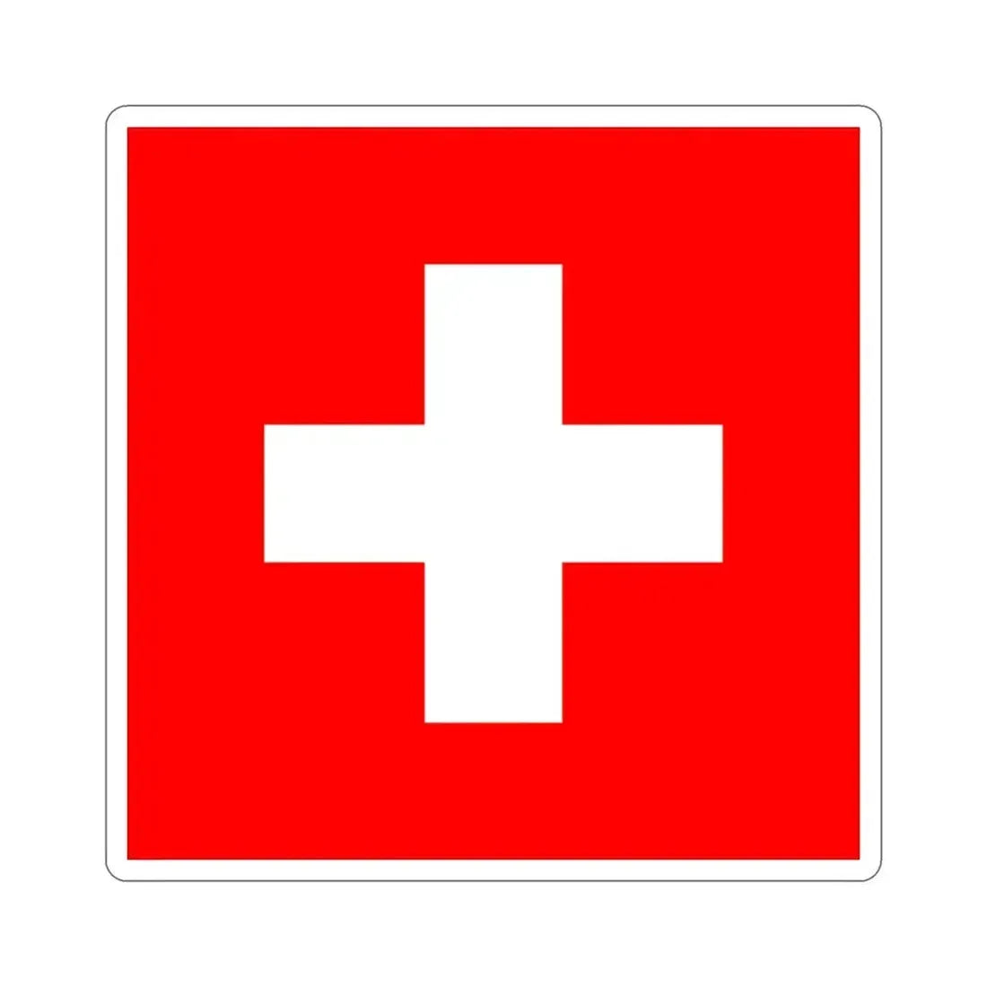 Flag of Switzerland STICKER Vinyl Die-Cut Decal 3 Inch - The Sticker Space